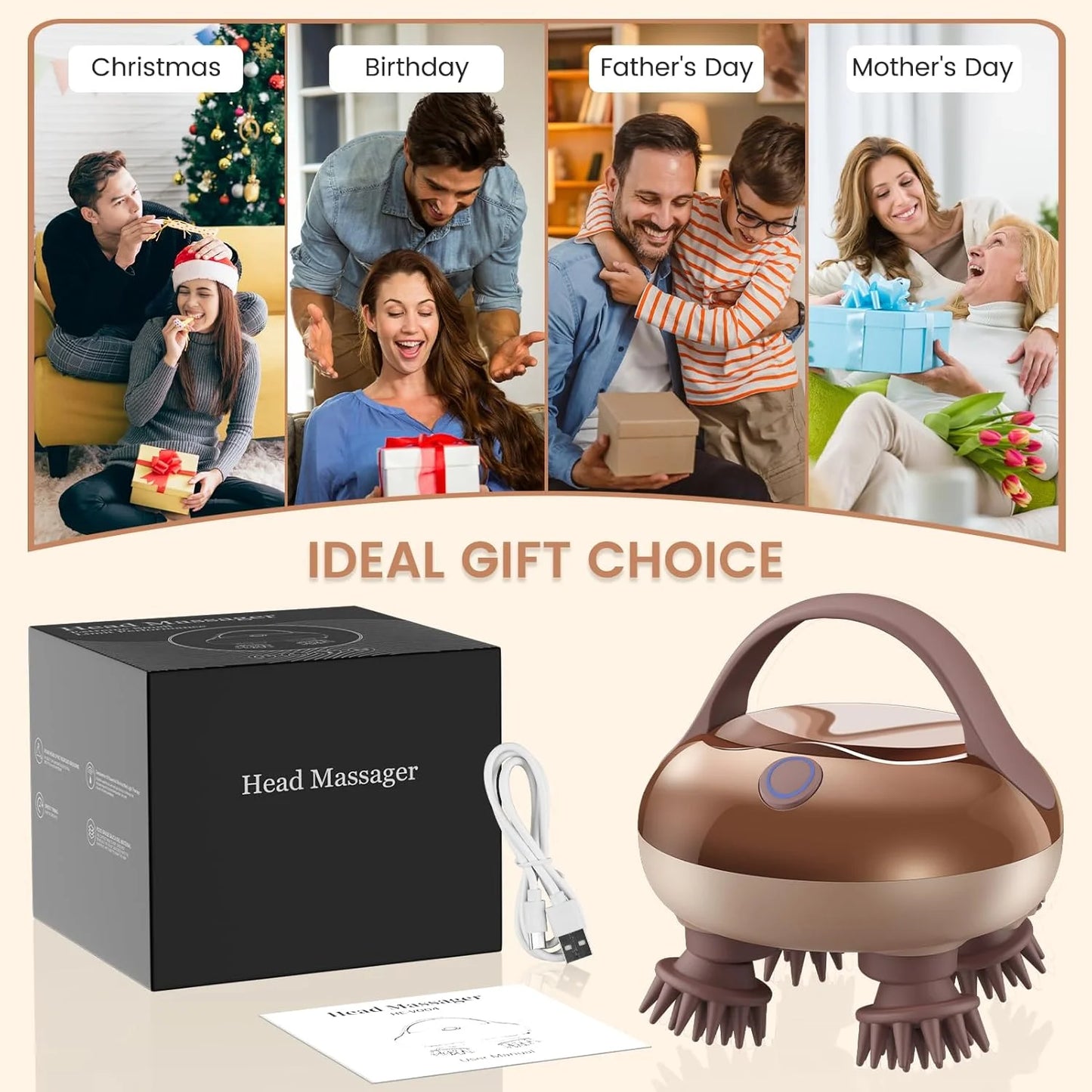 IPX6 Electric Scalp Massager