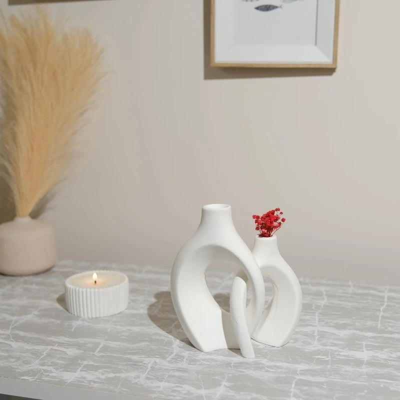 Faux-Ceramic Plastic Vase Set