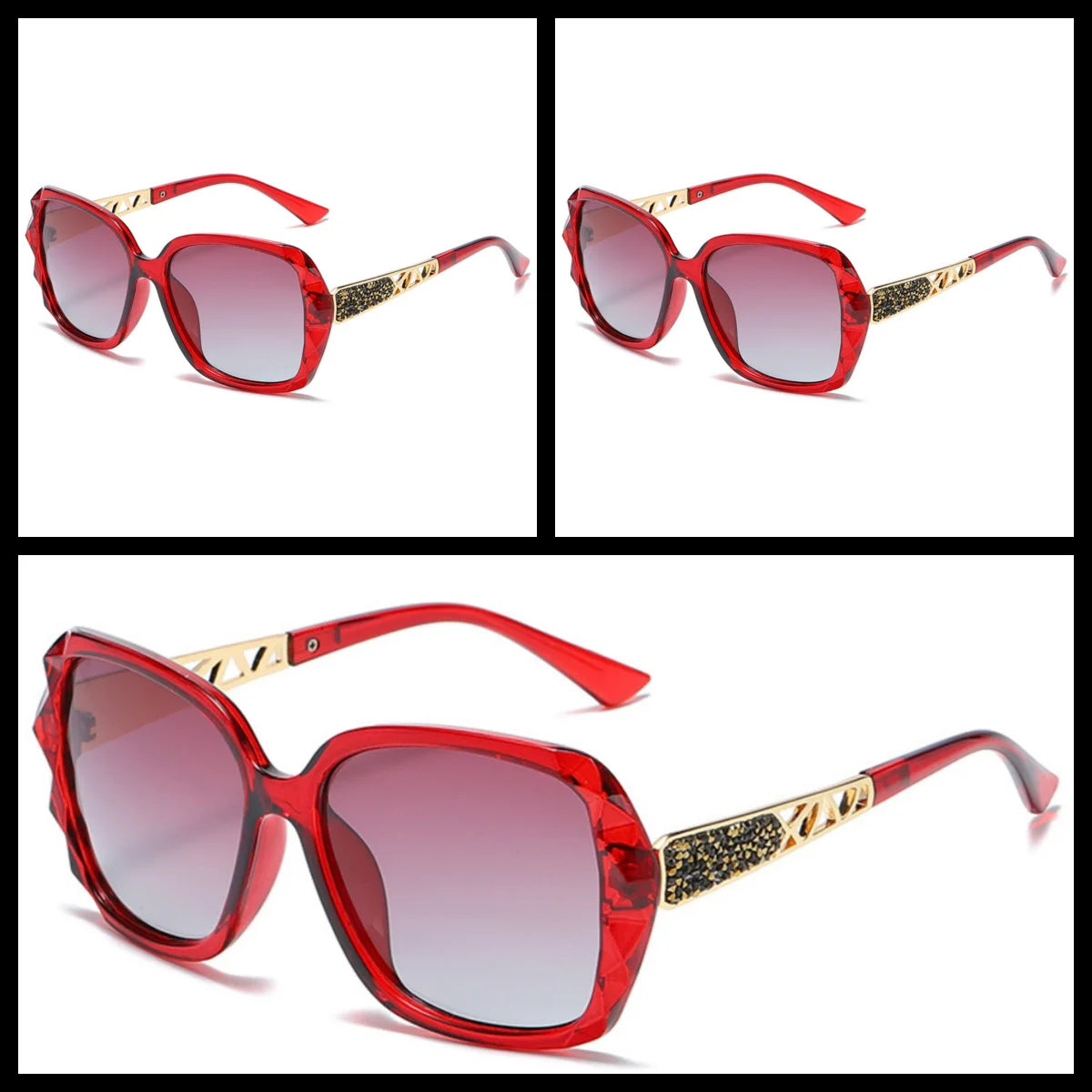 New Ladies' Sunglasses with High Sense and Diamond-encrusted Sunglasses Protect against Ultraviolet Rays in Summer.