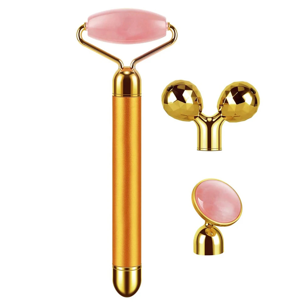 Rose Quartz Roller 3-in-1