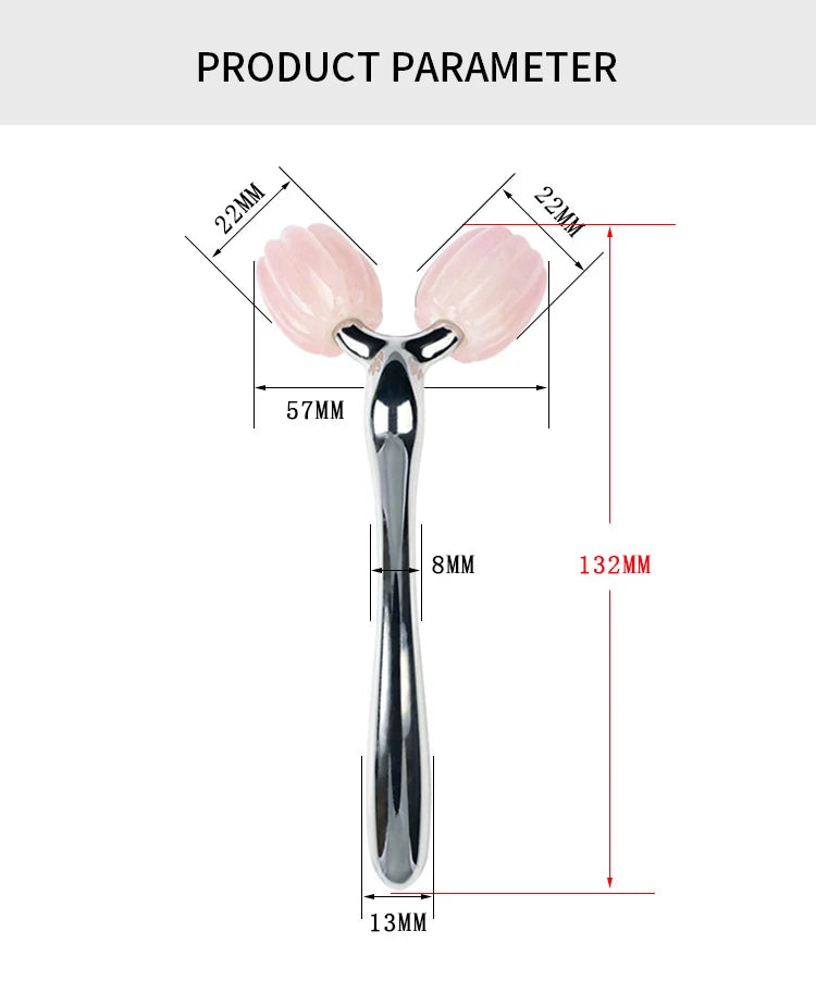 3D Rose Quartz Face Roller