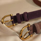 Cowhide Belt with Gold Buckle