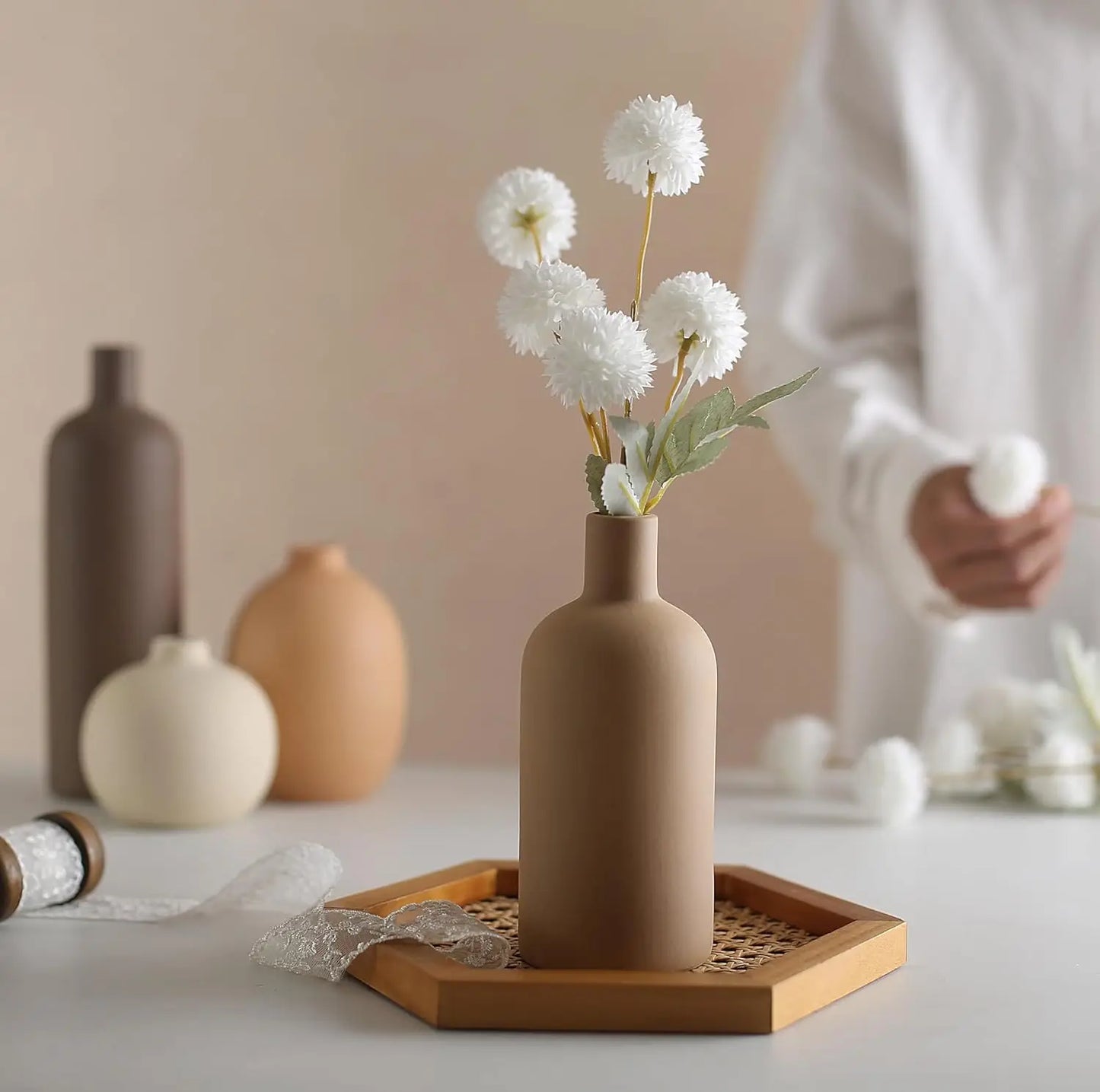 Neutral Farmhouse Vase Set