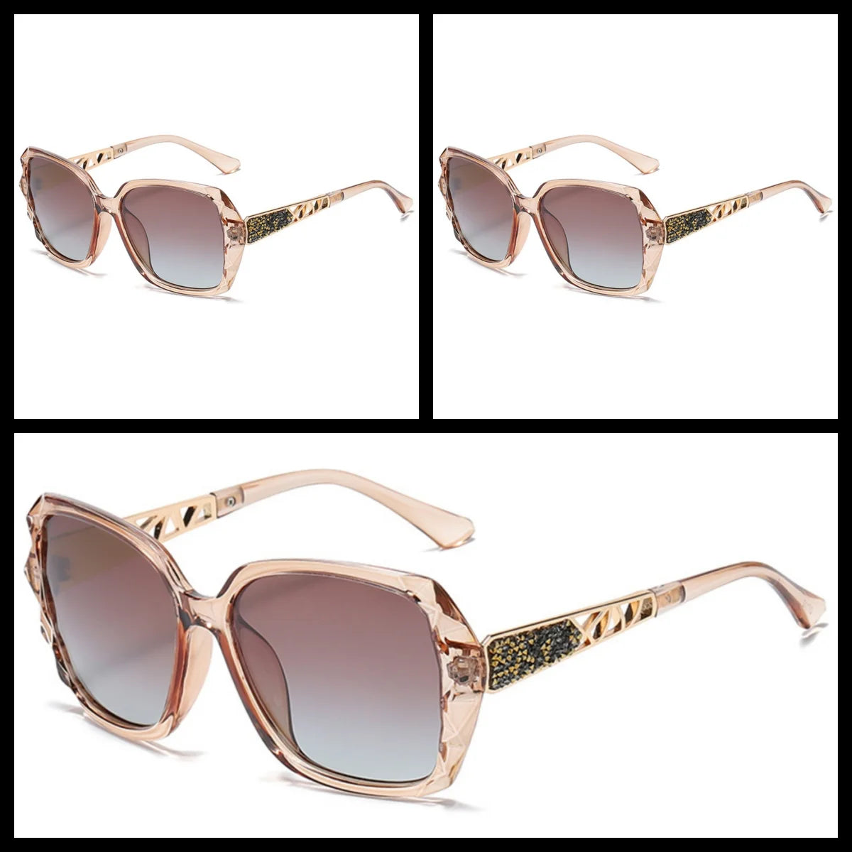 New Ladies' Sunglasses with High Sense and Diamond-encrusted Sunglasses Protect against Ultraviolet Rays in Summer.