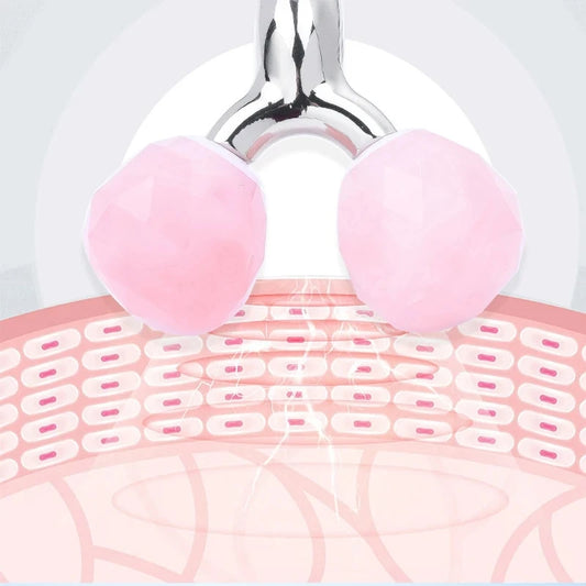 3D Rose Quartz Face Roller