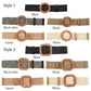 Woven Straw Wide Waist Belt