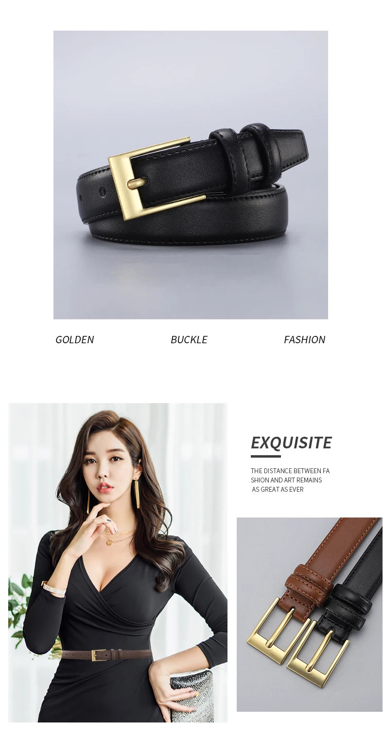 Women's Leather Belt Luxury Brand Designer Belt Simple Fashion with Jeans and Trousers Decorated Belt High-quality Alloy Buckle