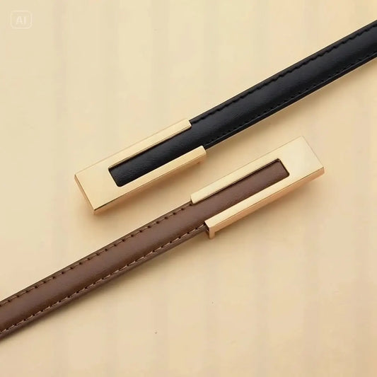 Luxury Brand Leather Belt for Women Designer Alloy Buckle Waist Strap Female Jeans Trouser Dress Waistband