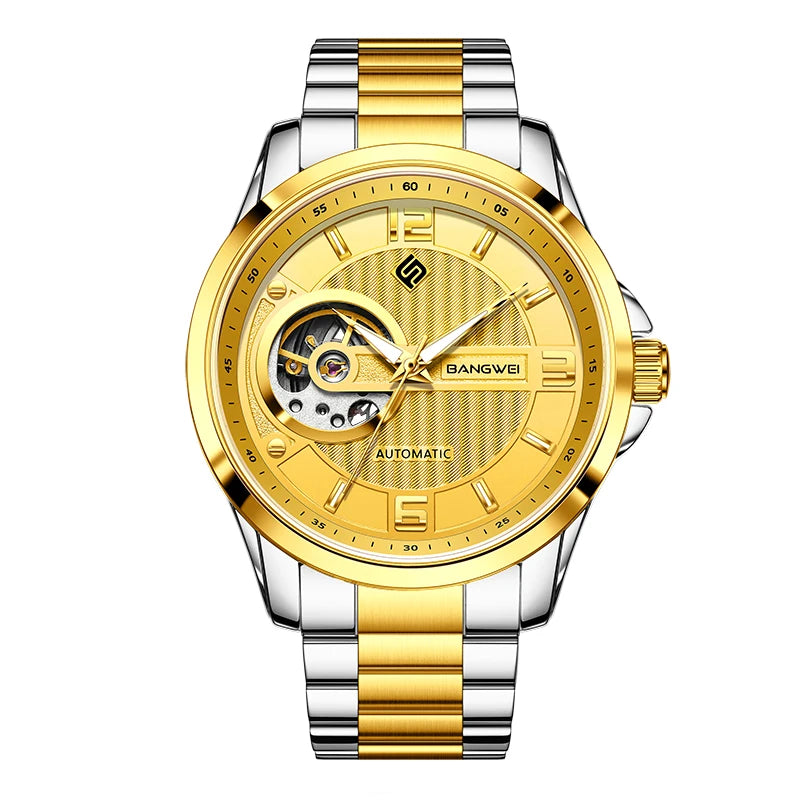 BANGWEI 2025 New Fashion Mechanical Watches Men LIGE Luxury Automatic Mens Watch 30M Waterproof Luminous Wristwatch Reloj Hombre
