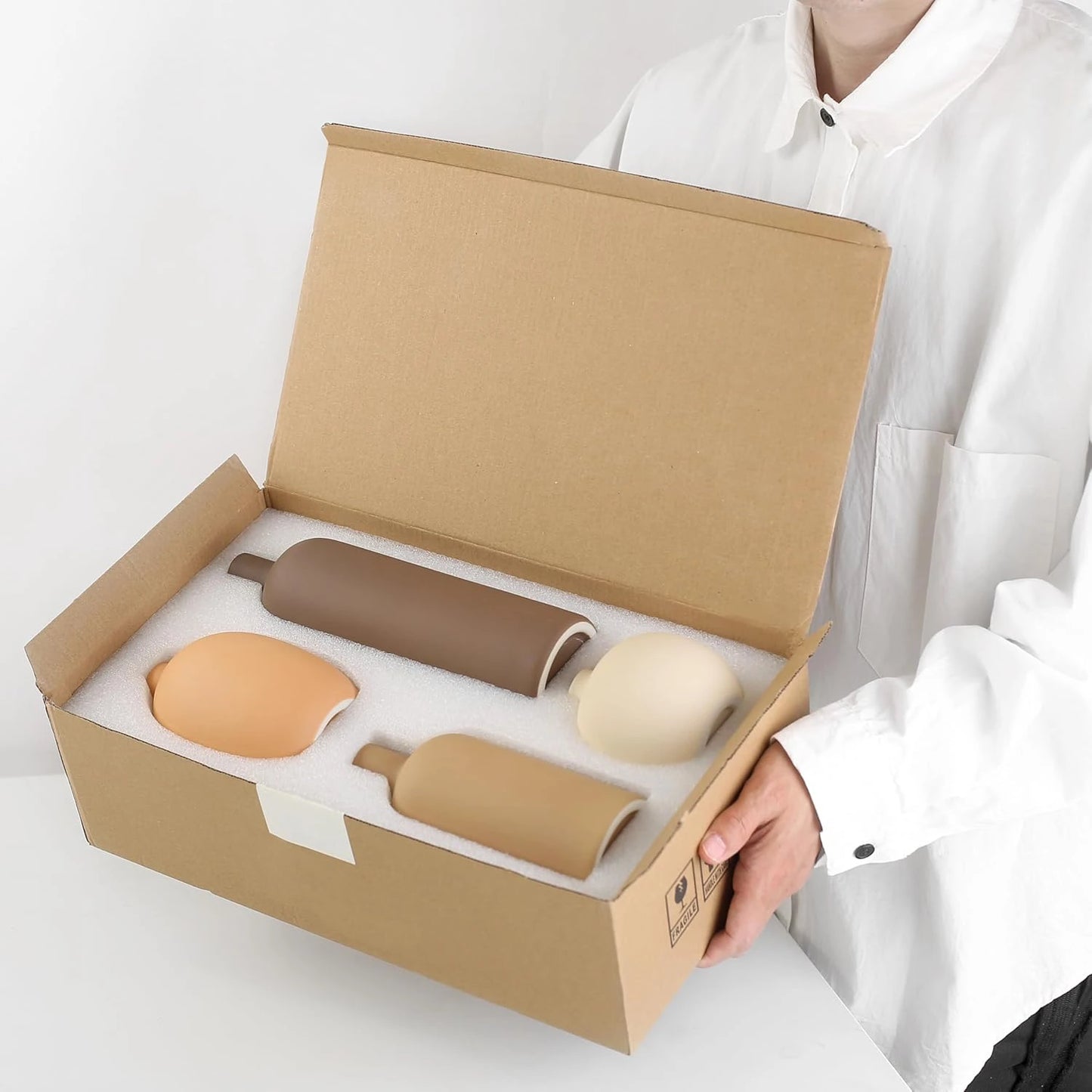 Neutral Farmhouse Vase Set