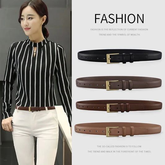 Women's Leather Belt Luxury Brand Designer Belt Simple Fashion with Jeans and Trousers Decorated Belt High-quality Alloy Buckle