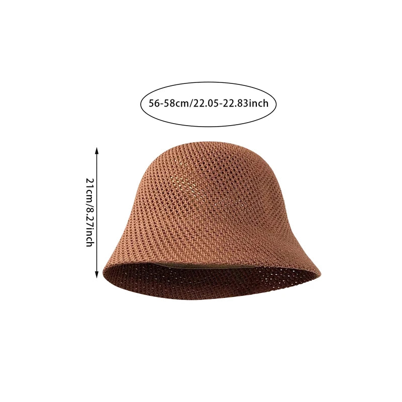 Women Bucket Hat Summer Hollow Out Thin Breathable Sun Hat Female Beach Panama Cap Fold Outdoor Japanese Lesure Fishierman Cap