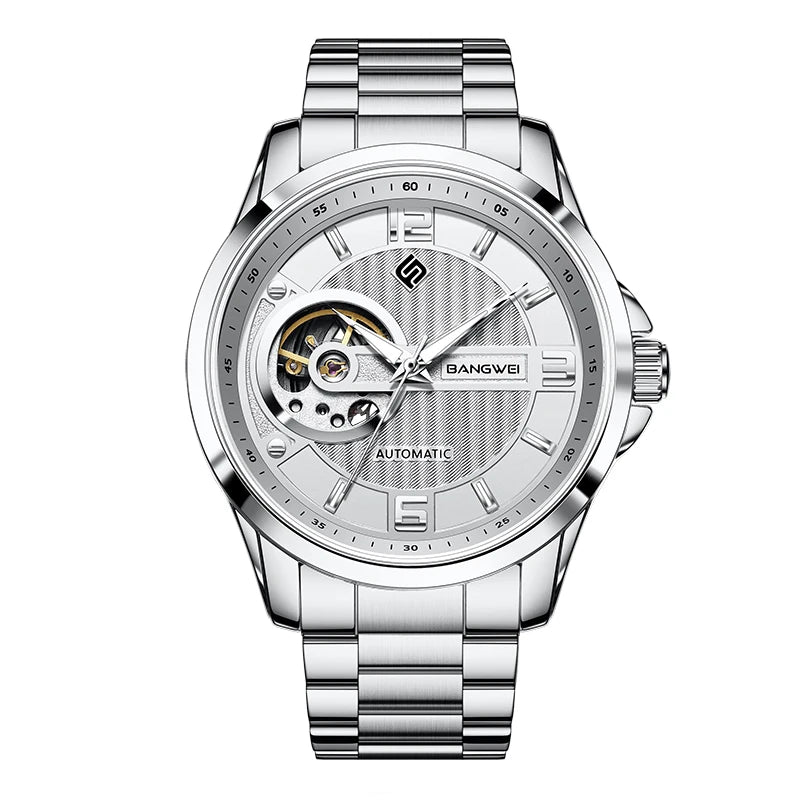 BANGWEI 2025 New Fashion Mechanical Watches Men LIGE Luxury Automatic Mens Watch 30M Waterproof Luminous Wristwatch Reloj Hombre