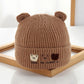 Cute Bear Beanie for Baby Warm Pullover Cap 3-15Month Newborn Woolen Knit Hat Winter Kids Crochet Bonnet Boy Girl Ear Protection