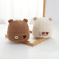 Cute Bear Beanie for Baby Warm Pullover Cap 3-15Month Newborn Woolen Knit Hat Winter Kids Crochet Bonnet Boy Girl Ear Protection