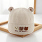 Cute Bear Beanie for Baby Warm Pullover Cap 3-15Month Newborn Woolen Knit Hat Winter Kids Crochet Bonnet Boy Girl Ear Protection