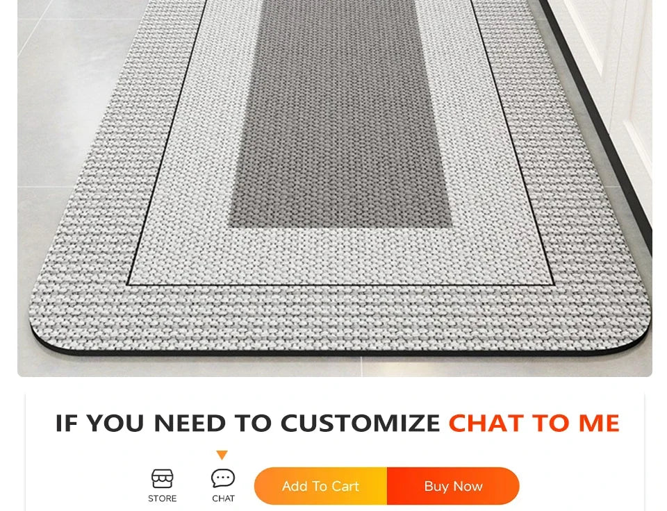 Carpet for Kitchen Floor Mat Absorbent Rug Soft Diatom Mud Anti-slip Foot Mats Home Decoration Non-slip Area Rugs 주방 카펫
