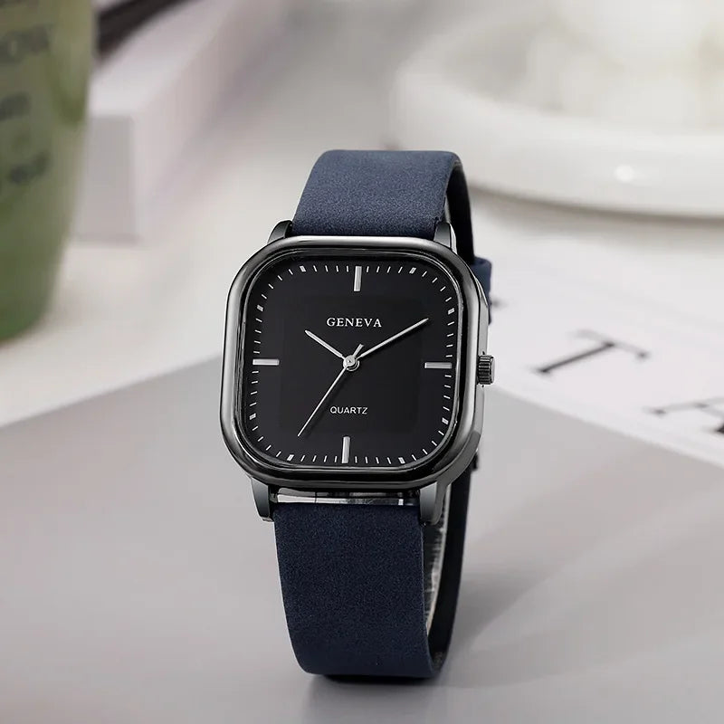 Minimalist Square Dial Men Watch Casual Fashion Leather Strap Quartz Wristwatch Man Clock Reloj Hombre Montre Homme