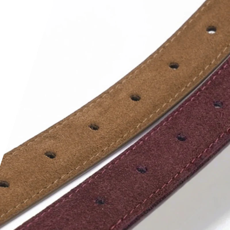 Cowhide Belt with Gold Buckle