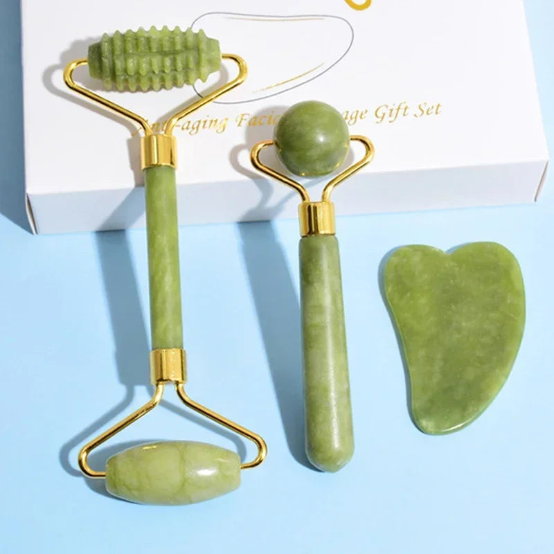 Gua Sha + Jade Roller Set