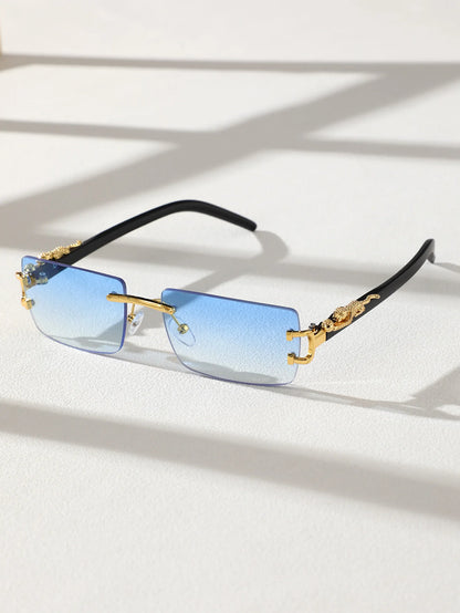 1/2 PCS Fashionable Trendy Frameless Rectangular Personalized Sunglasses For Daily Life
