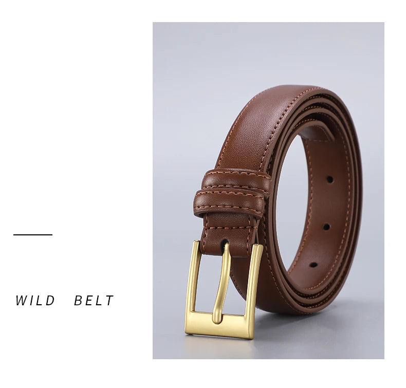 Women's Leather Belt Luxury Brand Designer Belt Simple Fashion with Jeans and Trousers Decorated Belt High-quality Alloy Buckle