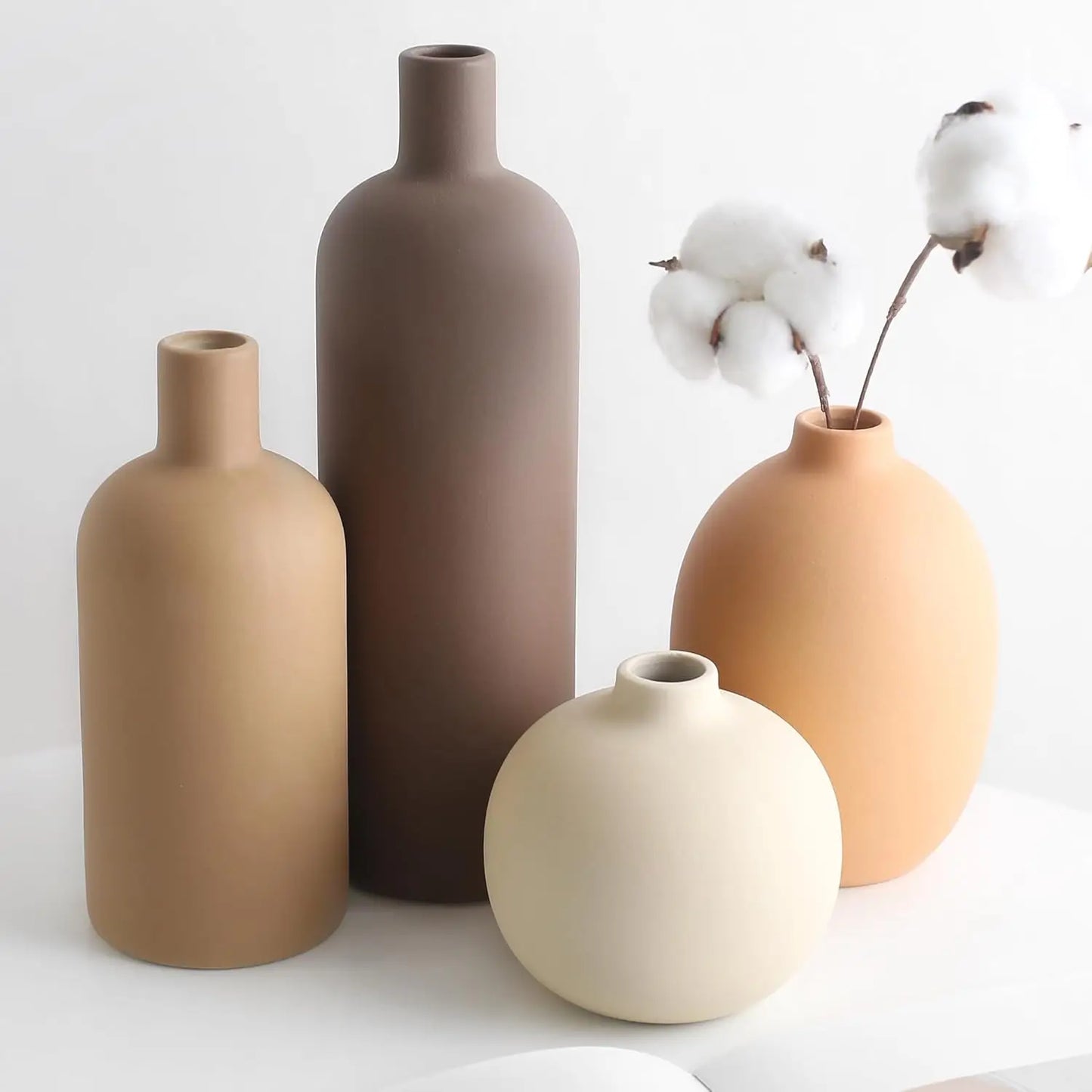 Neutral Farmhouse Vase Set
