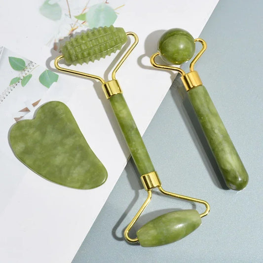 Gua Sha + Jade Roller Set
