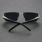 1/2 PCS Fashionable Trendy Frameless Rectangular Personalized Sunglasses For Daily Life