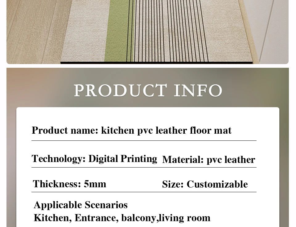 Carpet for Kitchen Floor Mat Pvc Waterproof Anti-slip Area Rug Home Decoration Long Foot Mats  Alfombra Cocina 주방 카펫 Ковер