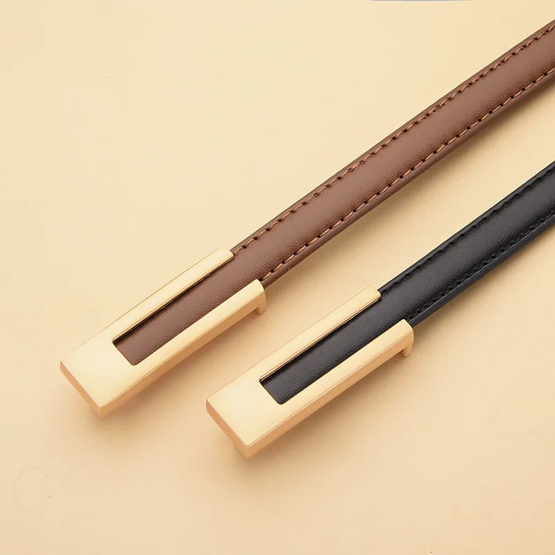 Luxury Brand Leather Belt for Women Designer Alloy Buckle Waist Strap Female Jeans Trouser Dress Waistband