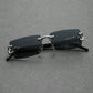 1/2 PCS Fashionable Trendy Frameless Rectangular Personalized Sunglasses For Daily Life