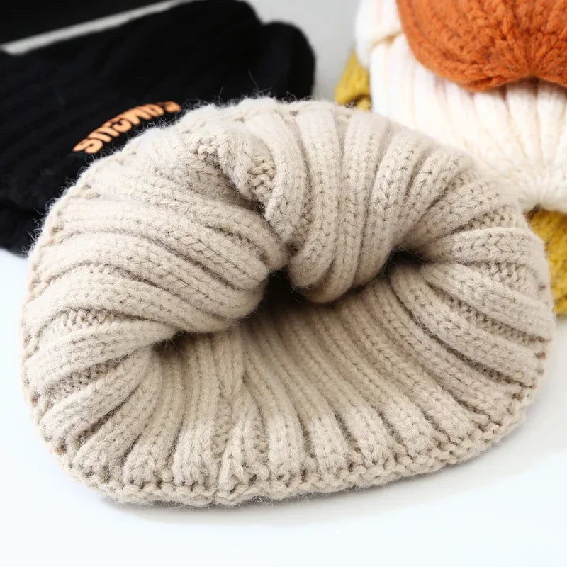 Soft Crochet Knit Beanie Winter Hat for Men Women Unisex Warm Solid Color Cold Cap Fashion Accessory