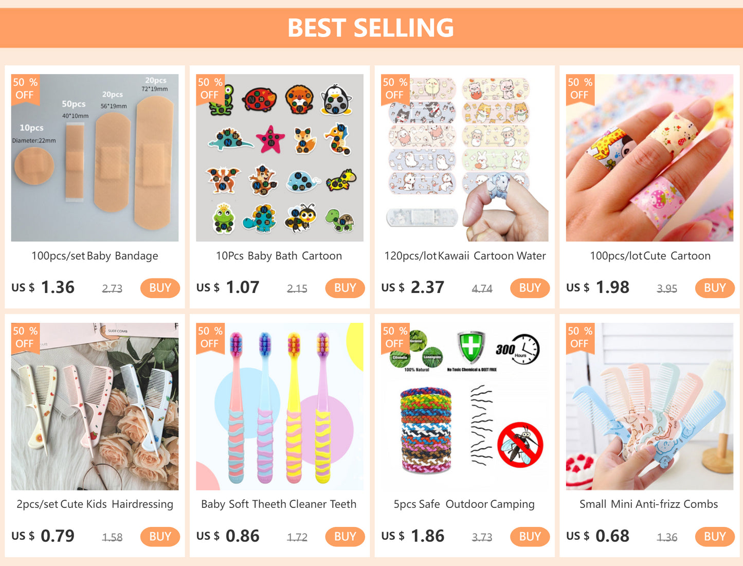 Baby Hair Care Brushes Anti-frizz Hairdressing Supplies Cute Cartoon Plastic Folding Portable Pointed Tail Comb for Kids Girls