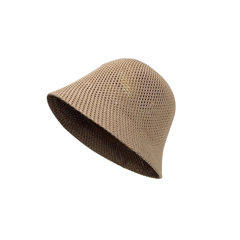 Women Bucket Hat Summer Hollow Out Thin Breathable Sun Hat Female Beach Panama Cap Fold Outdoor Japanese Lesure Fishierman Cap