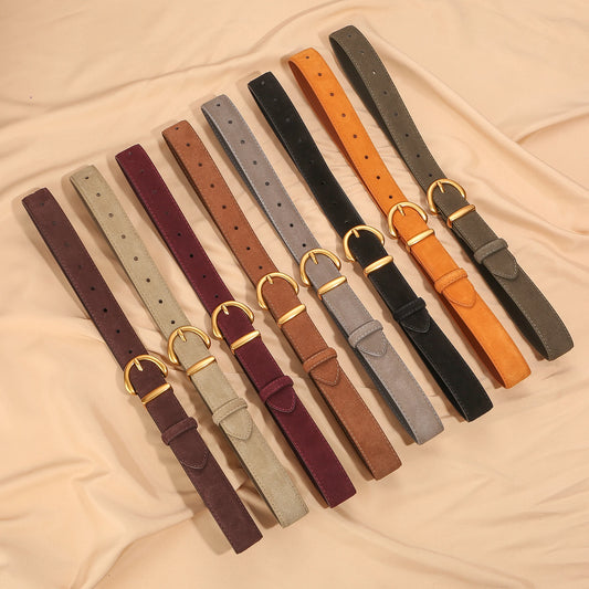 Luxurious leather belt for women, vintage style 2.8 width suitable for jeans and skirts