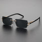 1/2 PCS Fashionable Trendy Frameless Rectangular Personalized Sunglasses For Daily Life