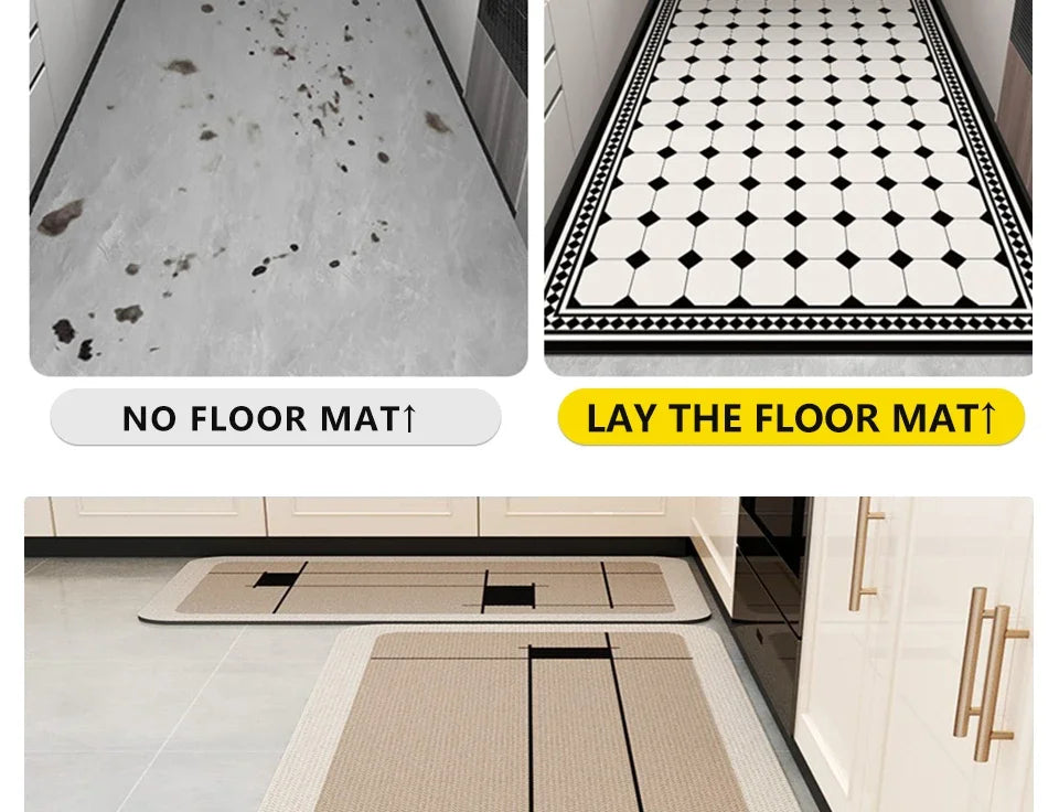 Carpet for Kitchen Floor Mat Absorbent Rug Soft Diatom Mud Anti-slip Foot Mats Home Decoration Non-slip Area Rugs 주방 카펫