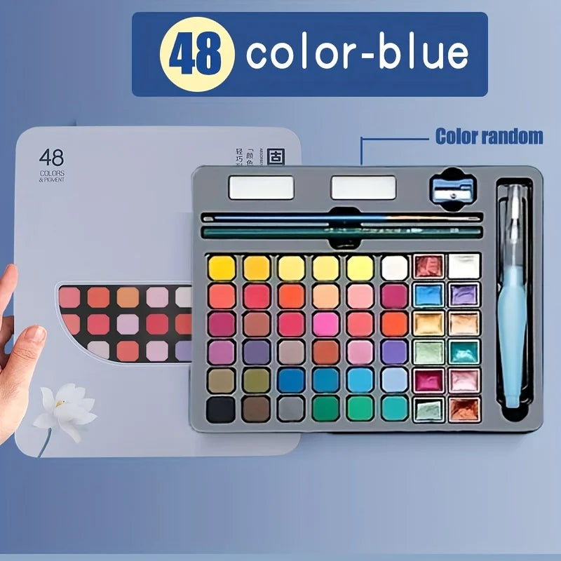 Color Pure Color Watercolor Painting Set Portable Painting Beginner Painting,Art Supplies,School Supplies