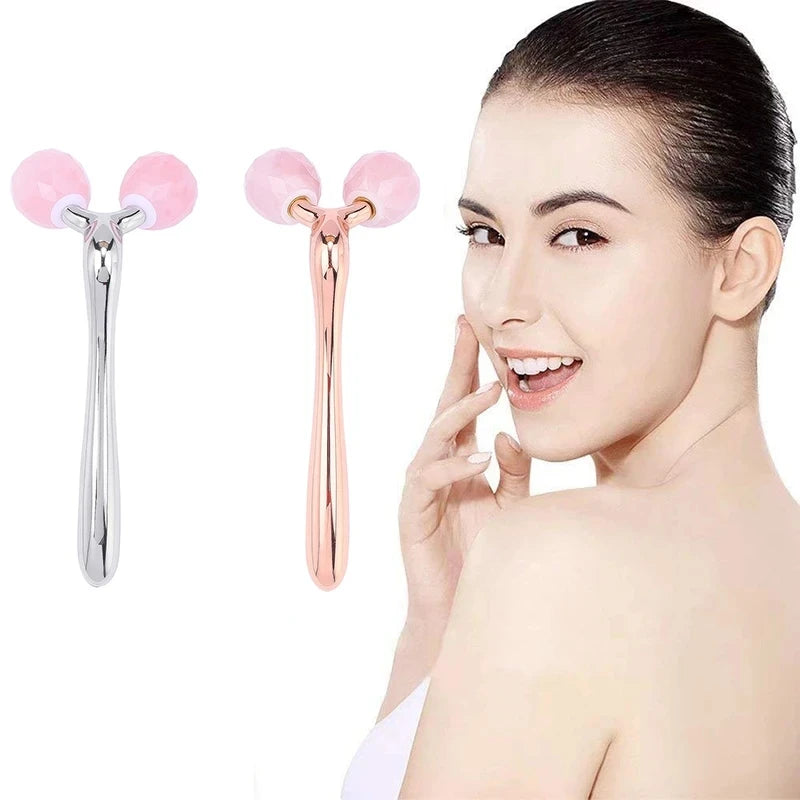 3D Rose Quartz Face Roller