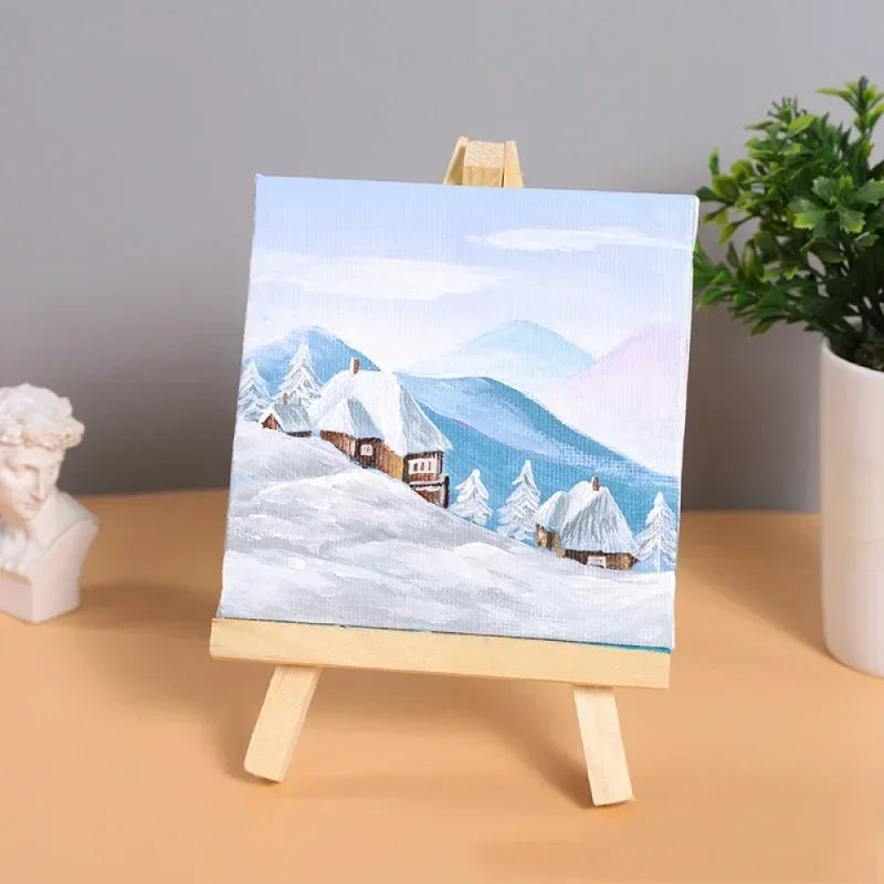 Complete Canvas Painting Kit for Kids – Includes Art Tools, Pre-Sketched Canvases & Mini Wooden Easels (Ideal Children's DayGift