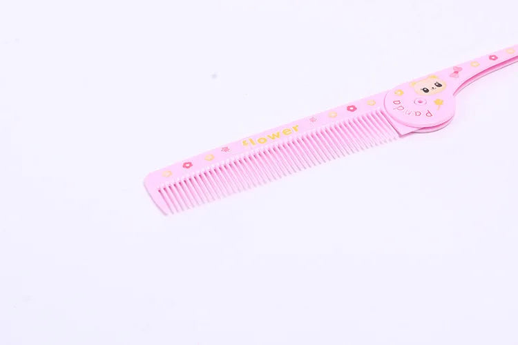 Baby Hair Care Brushes Anti-frizz Hairdressing Supplies Cute Cartoon Plastic Folding Portable Pointed Tail Comb for Kids Girls