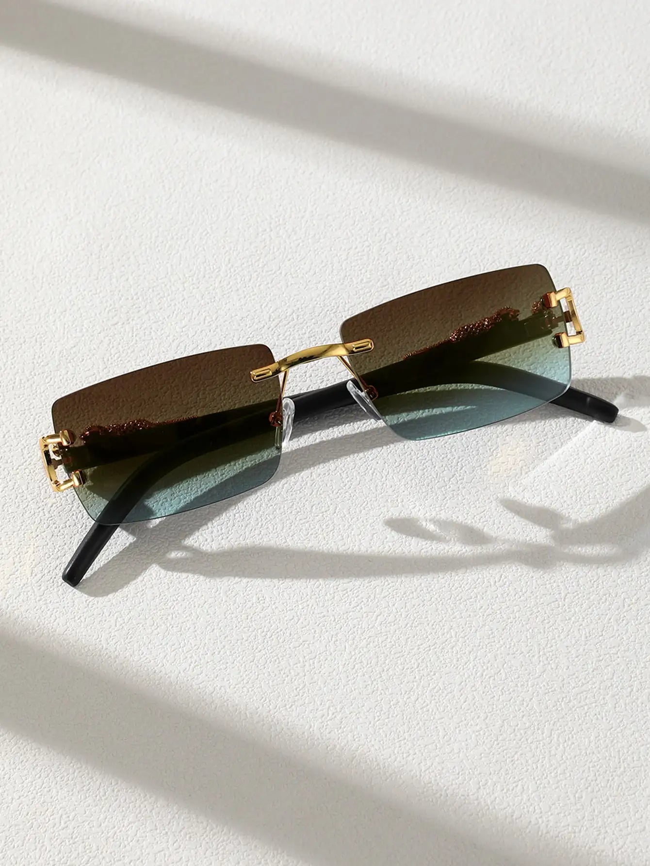 1/2 PCS Fashionable Trendy Frameless Rectangular Personalized Sunglasses For Daily Life