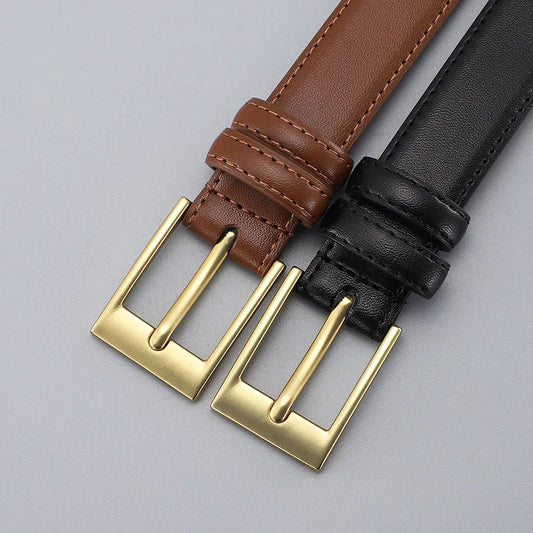 Women's Leather Belt Luxury Brand Designer Belt Simple Fashion with Jeans and Trousers Decorated Belt High-quality Alloy Buckle