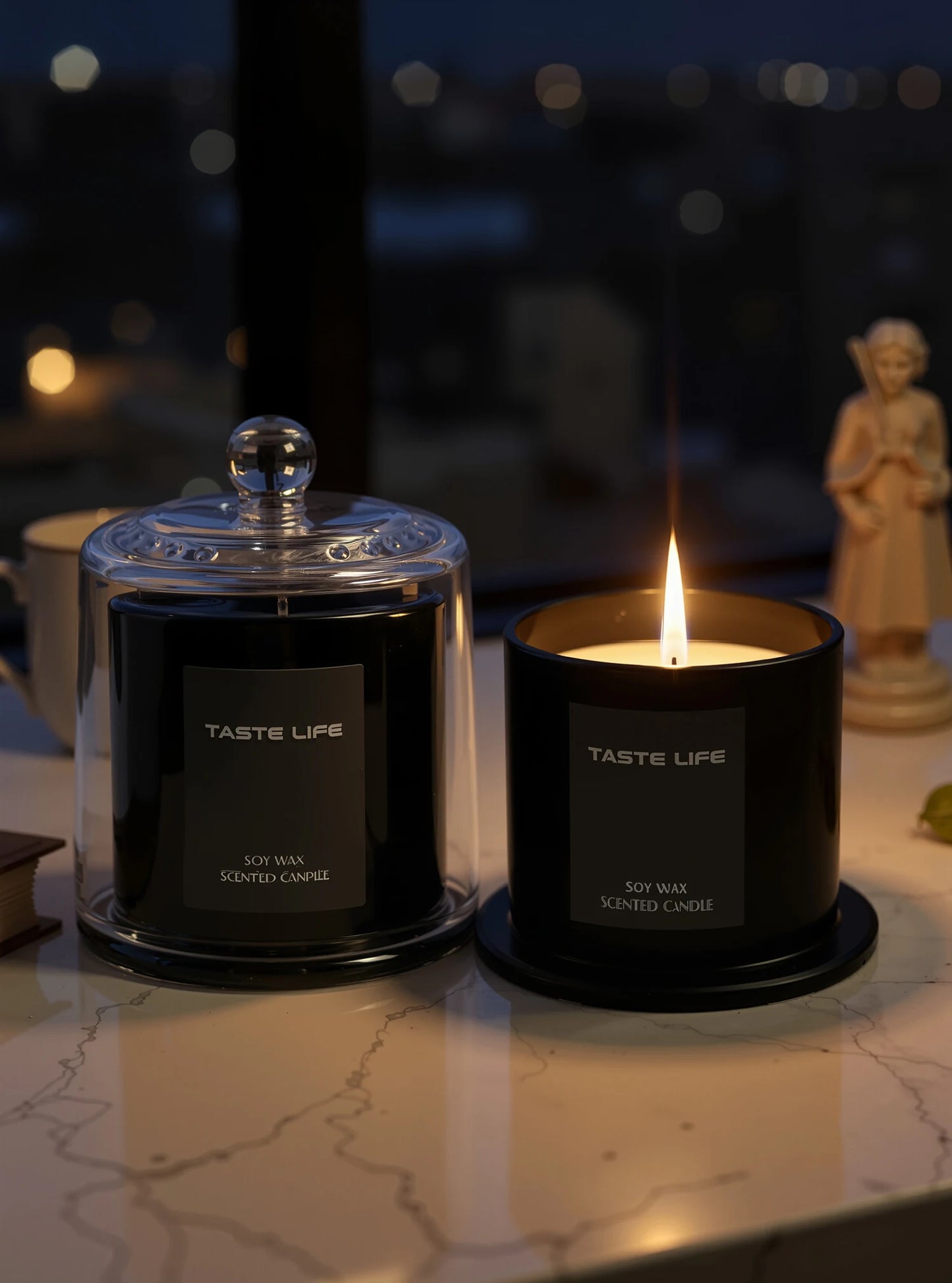 Candle Under Glass Cloche