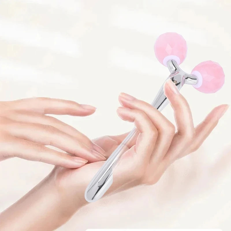 3D Rose Quartz Face Roller