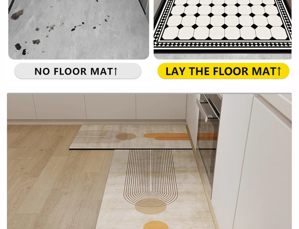 Carpet for Kitchen Floor Mat Pvc Waterproof Anti-slip Area Rug Home Decoration Long Foot Mats  Alfombra Cocina 주방 카펫 Ковер