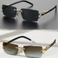 1/2 PCS Fashionable Trendy Frameless Rectangular Personalized Sunglasses For Daily Life