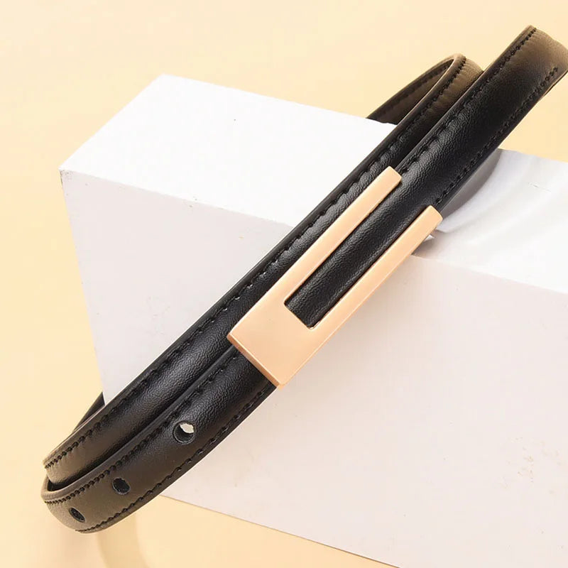 Luxury Brand Leather Belt for Women Designer Alloy Buckle Waist Strap Female Jeans Trouser Dress Waistband