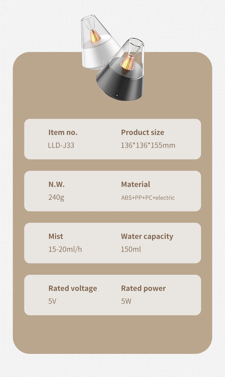 Ultrasonic Diffuser with Light